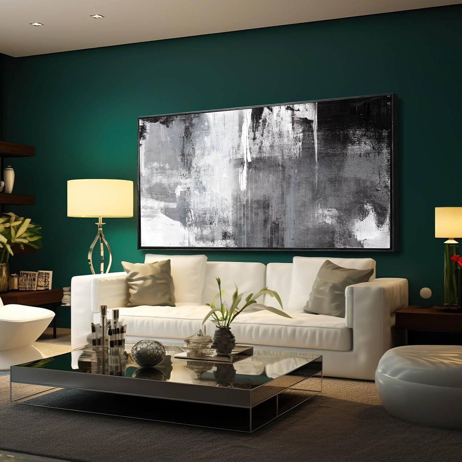 SOUGUAN Home Decor Grey oil Painting Canvas Wall Art