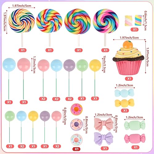 Miniatura 94 de Hooqict 26 piezas de decoraciones de pasteles de los años 80 y 90, decoraciones retro de los años 80 de hip hop con bolas de purpurina para cupcakes