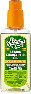 Murphy's Naturals Lemon Eucalyptus Oil Insect Repellent Spray | DEET-Free, Plant-Based | Mosquito and Tick Repellent for Skin + Gear | 4 Ounce Pump Spray