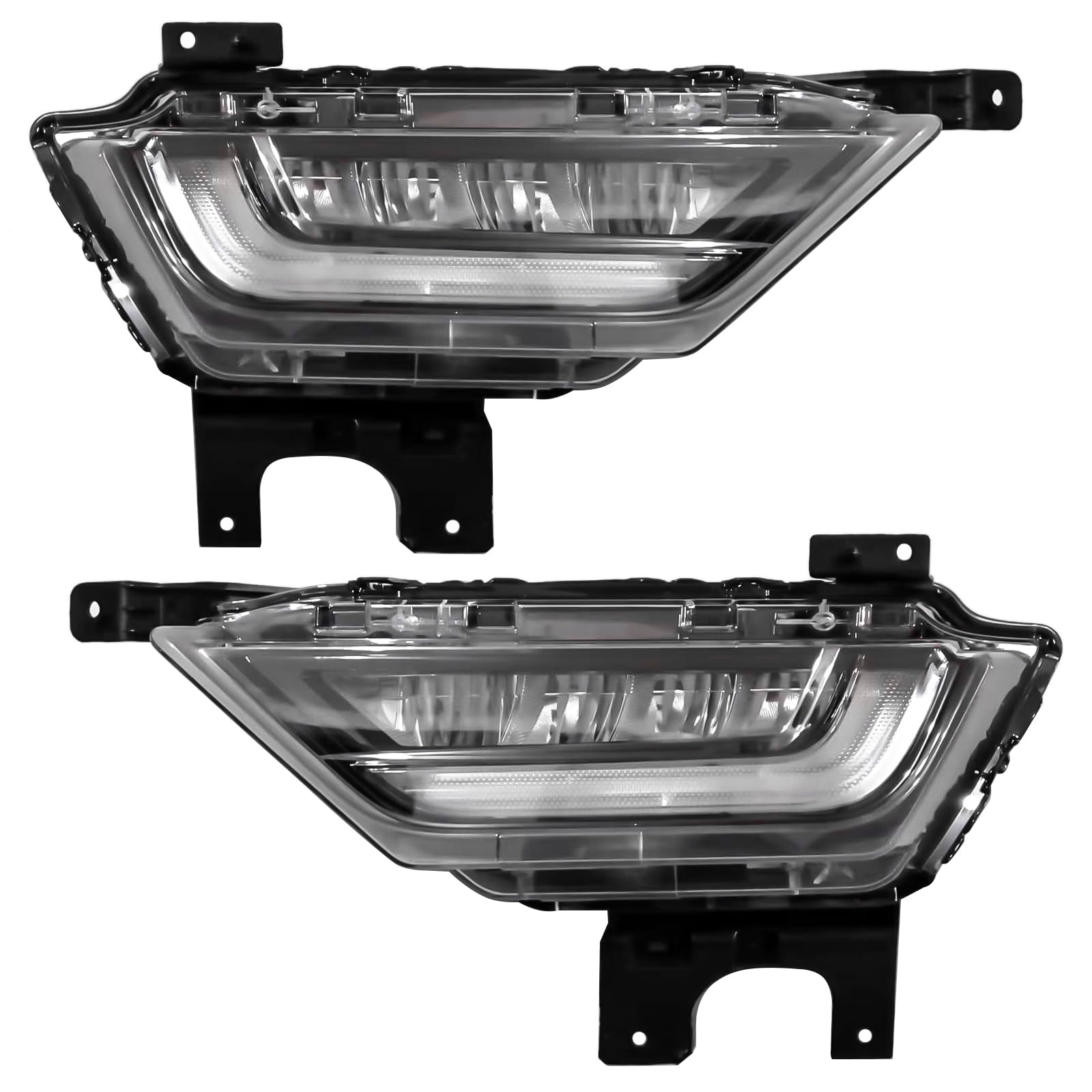 Pair LED Bumper Fog Lights w/SwitchBack Turn Signal Replacement for Ford F150 2021-2023