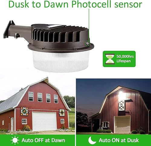Miniatura 3 de Luz LED de granero de 120 W, luz diurna de 5000 K, 18000 lm, luz LED de atardecer a amanecer, luz LED de patio al aire libre con fotocélula,
