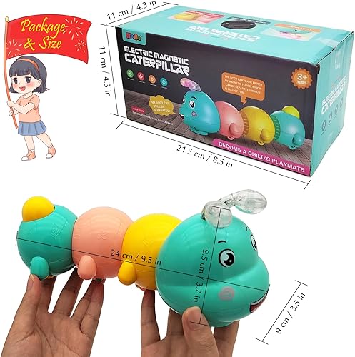 Miniatura 6 de Tipmant Juguete eléctrico de oruga para bebé, juguete de oruga para bebé, juguete electrónico, vehículo de animales, música, luz de destello para