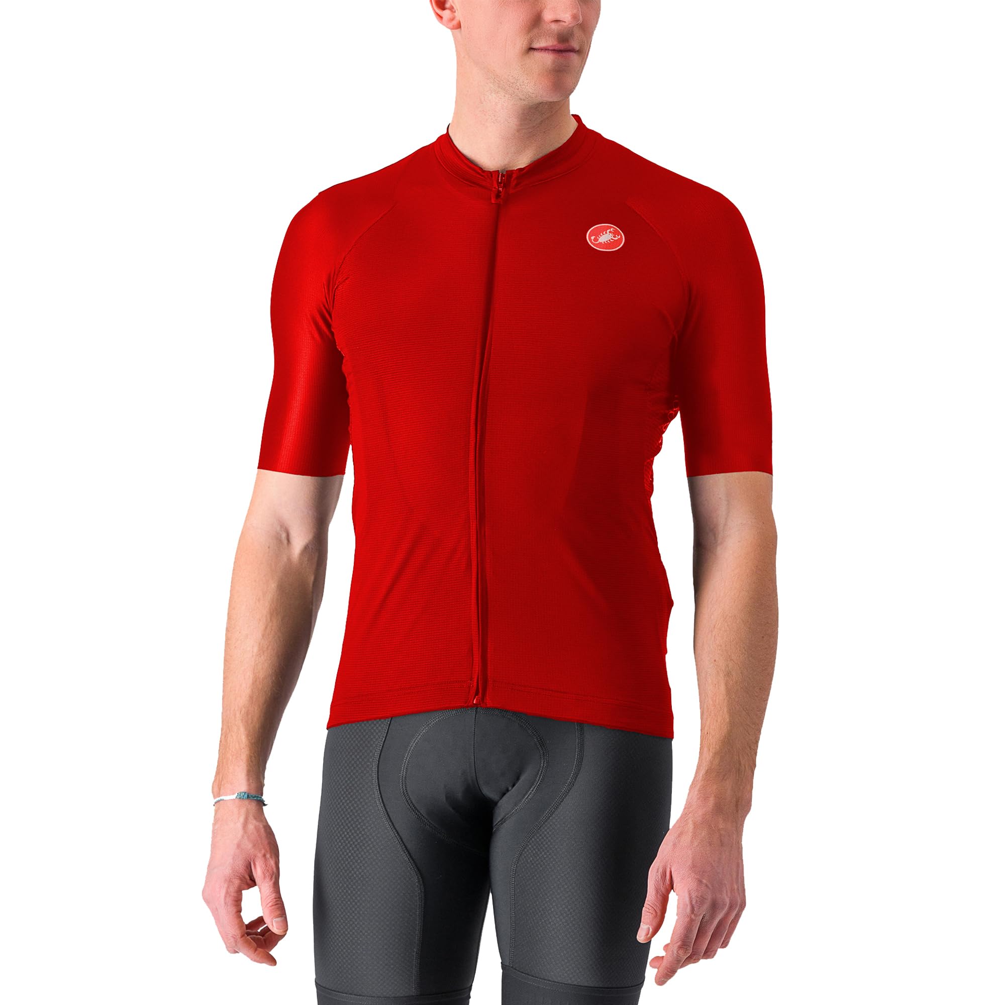 Castelli Abu Dhabi Tour サイクルジャージ 赤 CASTELLI Men's Competizione 3 Jersey, Short Sleeve Lightweight