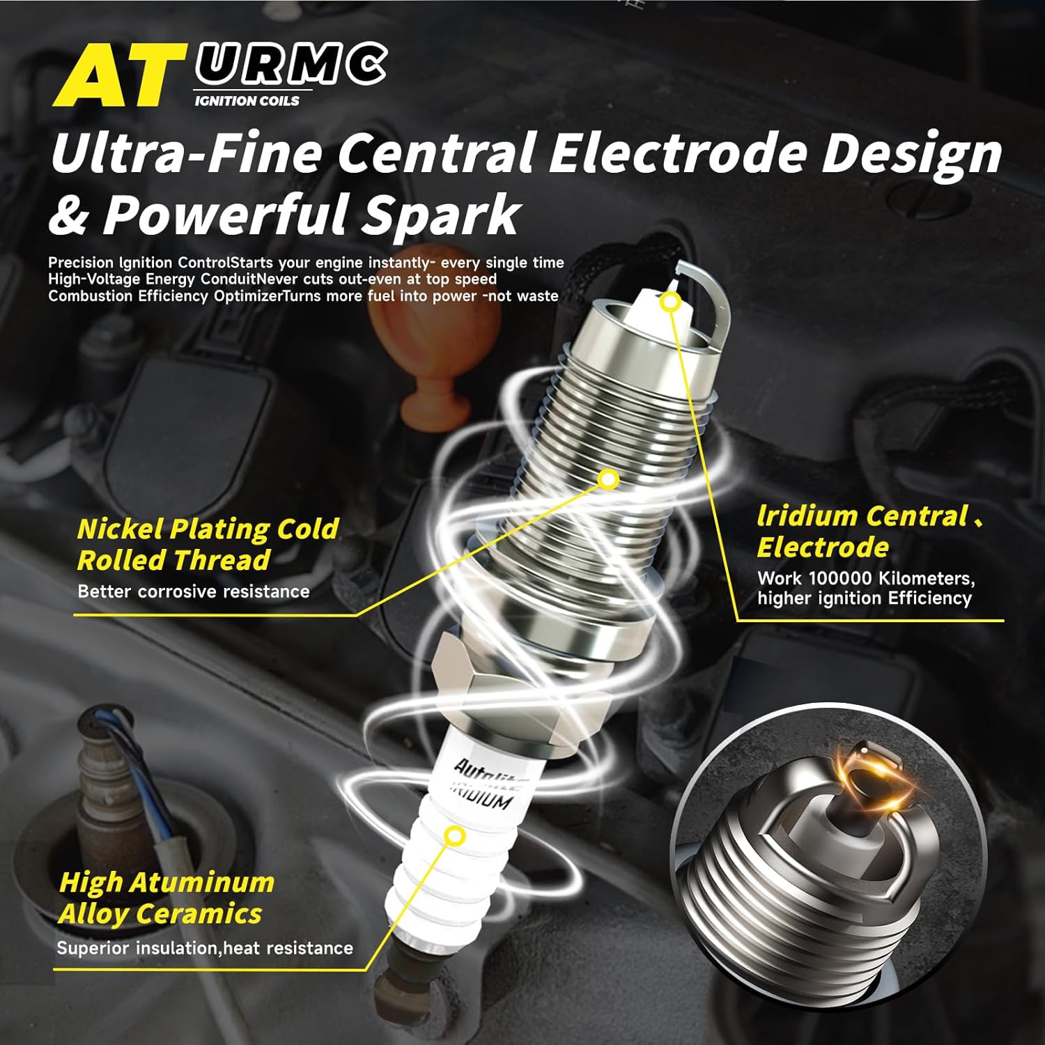 Set of 4 Ignition Coil Pack UF747 22433AA700 & Iridium Spark Plug Compatible with 2016 2017 Subaru Crosstrek 2017 2018 Forester 2016-2022 Impreza Legacy Outback 2015 XV Crosstrek