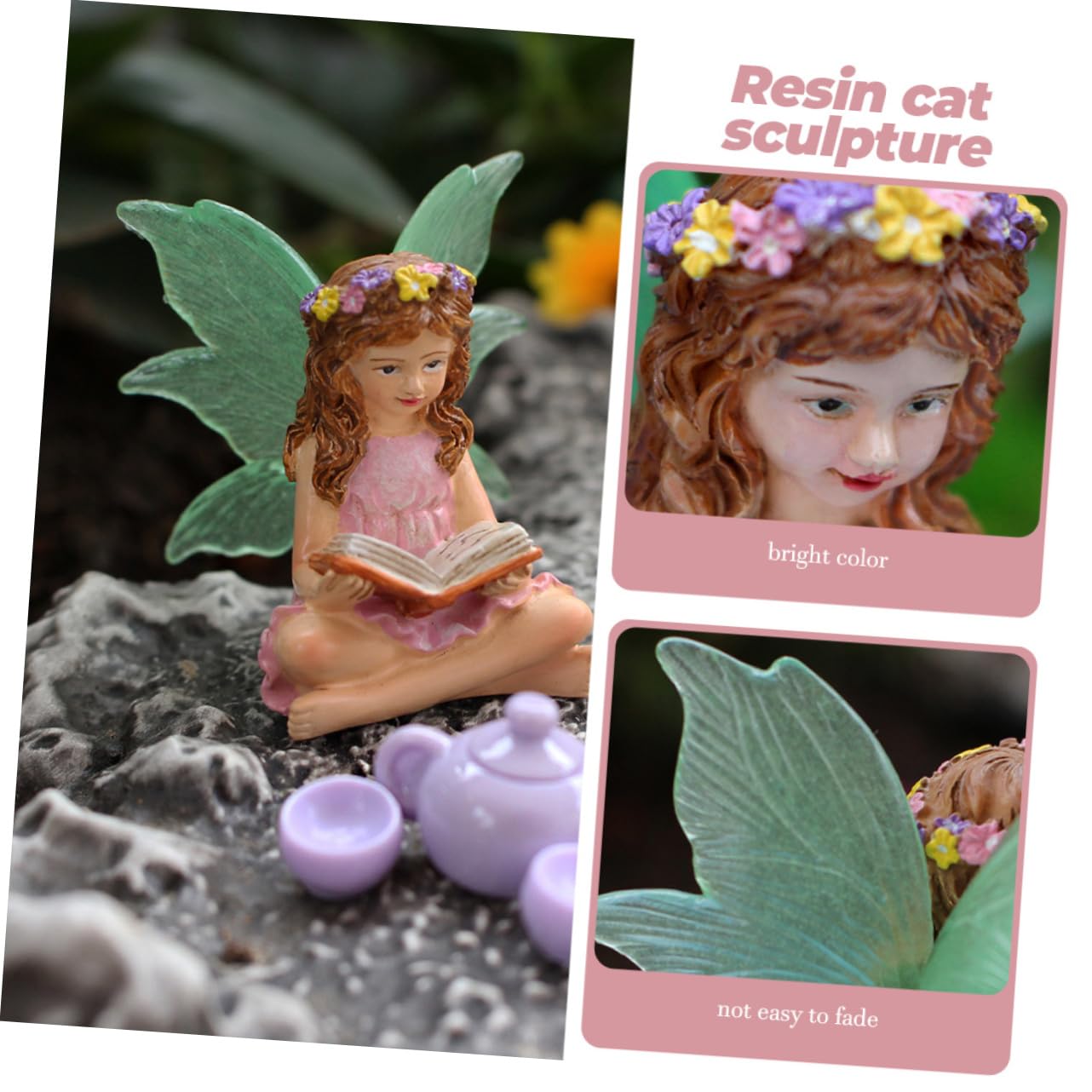 TOYANDONA 5sätze Resin Cat Fairy Sculpture Teiliges Teetassen Garten-Dekoration Zauberhafte Katzenfiguren Im -landschaftsdesign Für Katzenliebhaber Und Gartenliebhaber