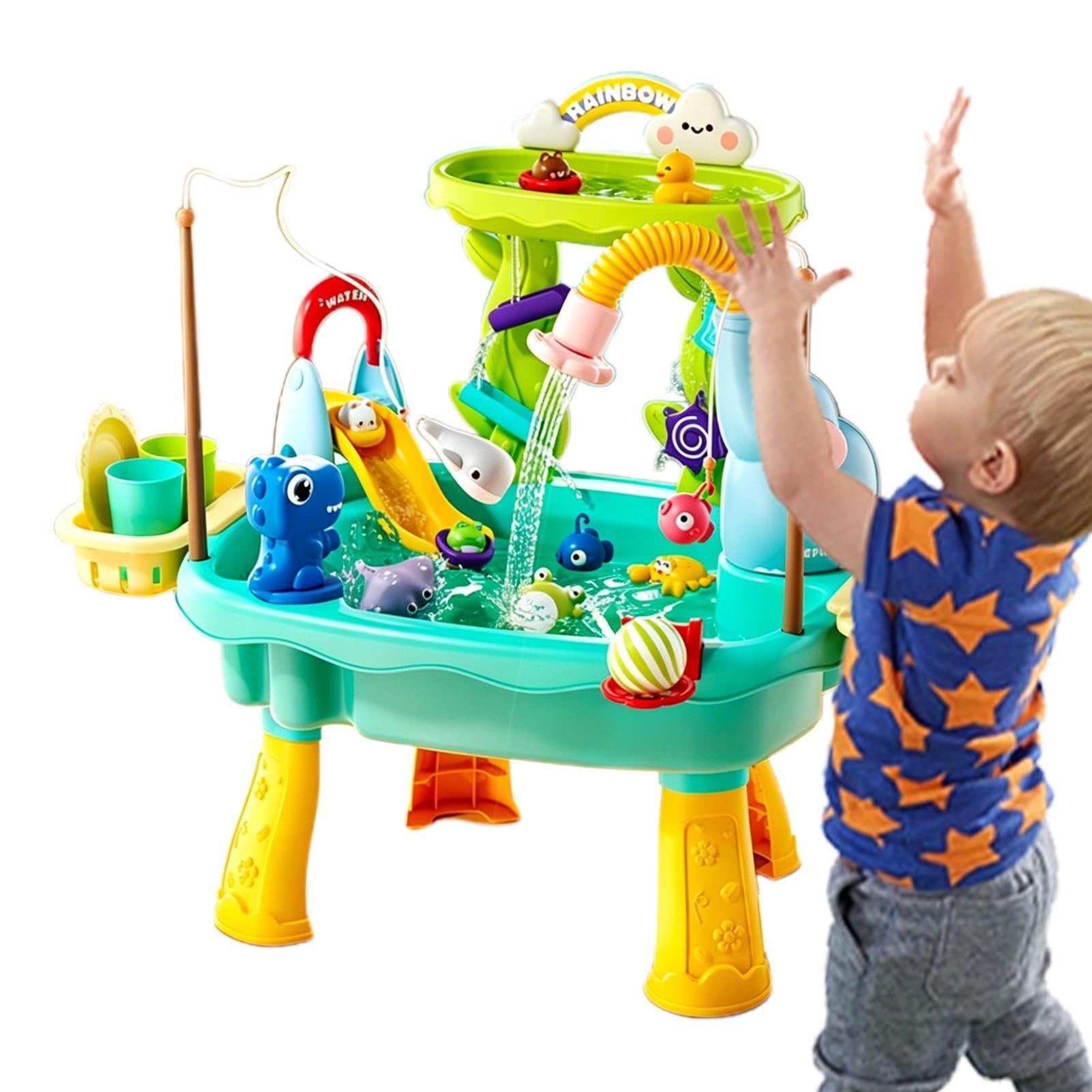 Kids Water Table With Pump & Running Water, 60x43x48 Cm Play Sink Fishing Toy,PlaySink With Pump And RunningWate, Sand WaterTable Toy - Upgraded Play Sink For Boys Girls Ages 3-8