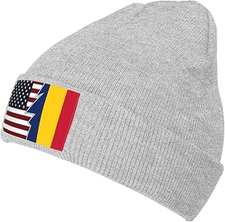 Torn Style Us and Chad Flags Beanie Hat for Men Women Beanies Warm Cozy Knitted Skull Cap Ski Hats
