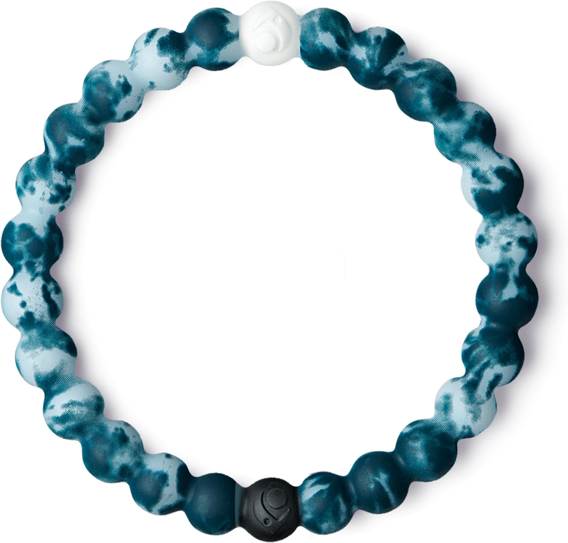 Hawaiian Silicone Bead Bracelet for Men and Women, The Surf Collection - Ohana Beach Jewelry Fashion Beaded Bracelet with Black and White Beads - Slip on Bracelet for a