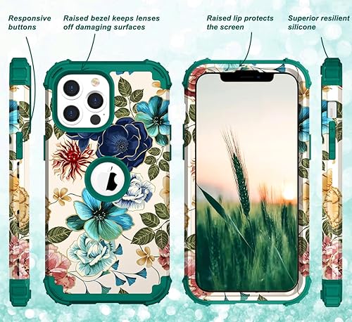 Miniatura 6 de Hocase Funda para iPhone 13 Pro Max de 6.7 pulgadas de 2021, resistente, a prueba de golpes, protección híbrida plástico duro+parachoques de suave