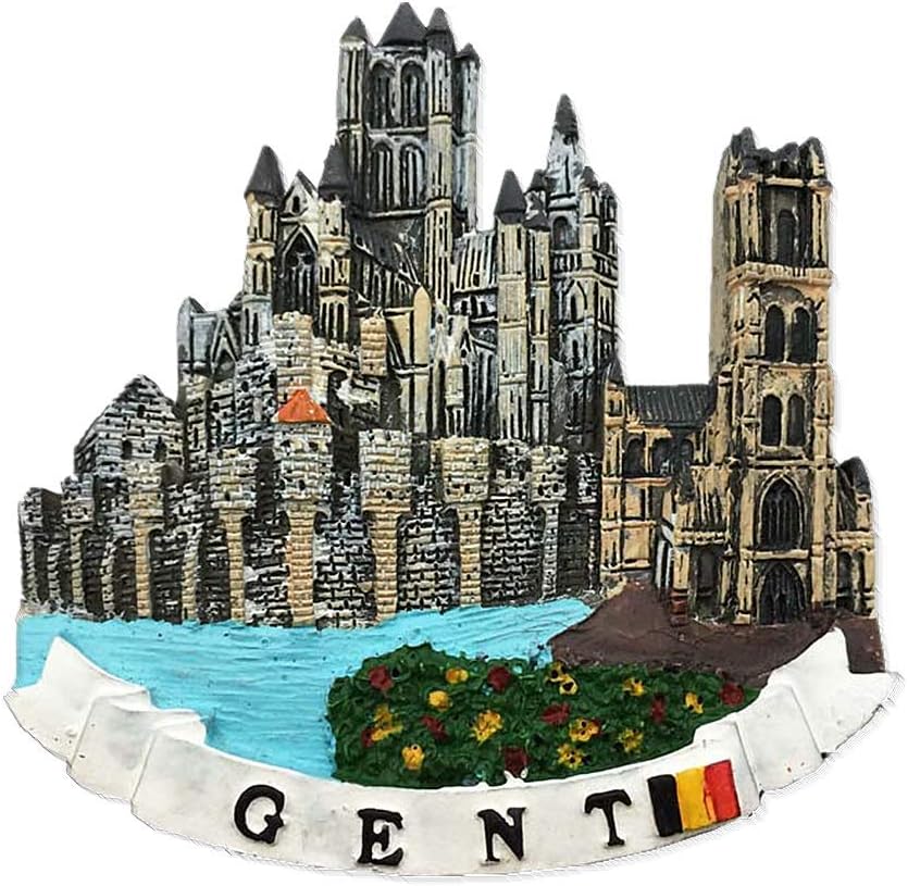 3D Ghent Belgium Fridge Magnet Tourist Souvenir Gift Collection Home & kitchen Decoration Magnetic Sticker Gent Belgium Refrigerator Magnet