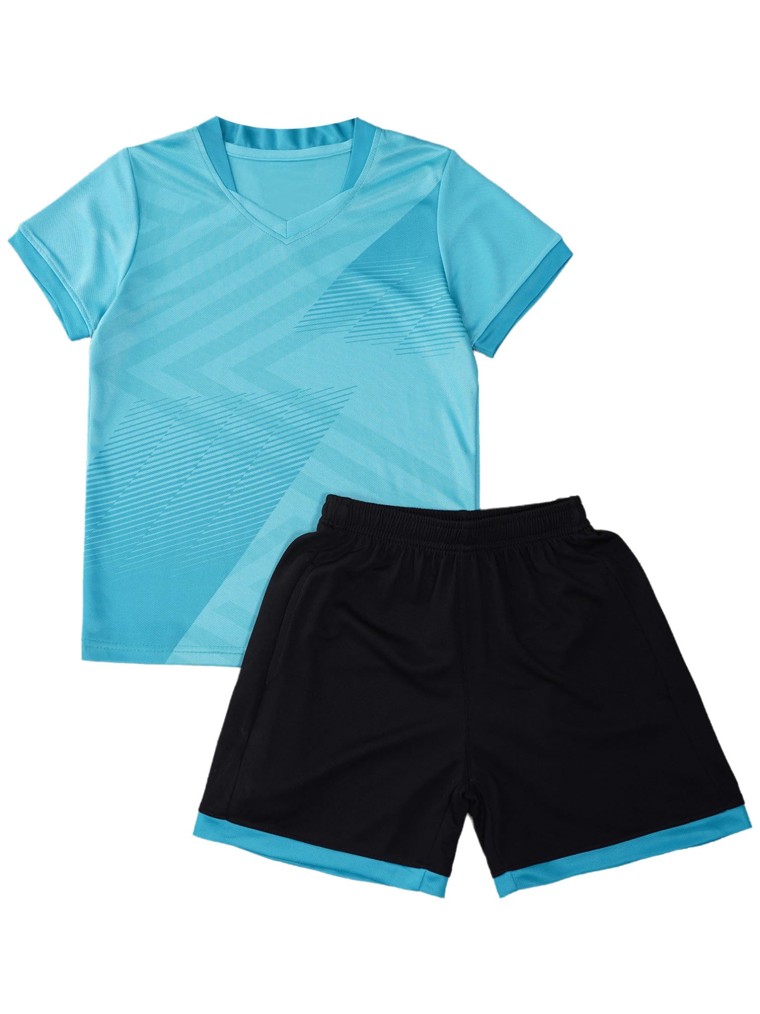 TiaoBug Enfant Garçons Maillot de Foot Survêtement de Sport T-Shirt Athletics Sports Compression et Short de Sport Fitness Running Maillot Barcelone Sportwear 3-16 Ans