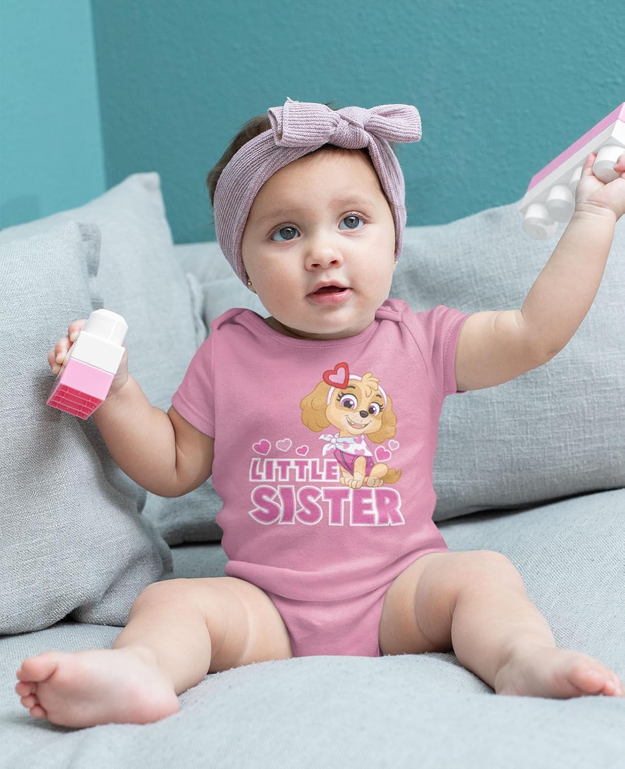 Paw Patrol Skye Little Sister Bodysuit - Newborn Baby Girl Outfit - Infant Sibling Gift or Coming Home Look