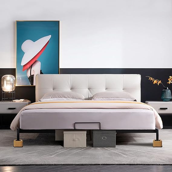 3 INCH Square Bed and Furniture Risers Heavy Duty Bed Lifts - Lifts Up to 2,200 LBs/1,000kg Couch Sofa or Table Risers (Plastic) Wooden Color, 4 Pcs