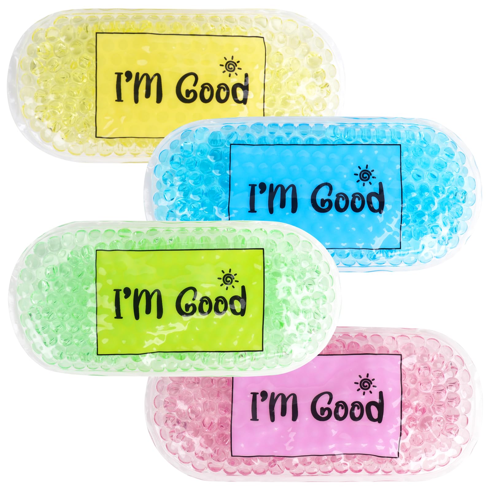 Hilph Kids Ice Packs for Boo Boos, Cute Gel Ice Pack for Injuries 2.5"x 5.3" Reusable Small Ice Packs Cold Compress for Kids, Headache, Tired Eyes, Wisdom Teeth, Breastfeeding(4 Packs)