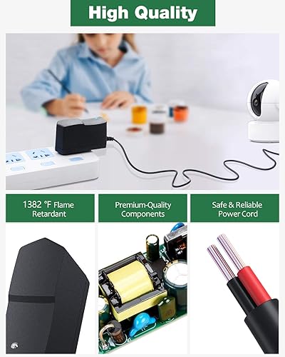 Miniatura 4 de JOVNO - Fuente de alimentación de 5 V 1 A adaptador de 5 voltios 1 amperio 5 W 100-240 V CA a CC 5 V 08 A 05 A 450 mA punta de 0217 x 0098in para