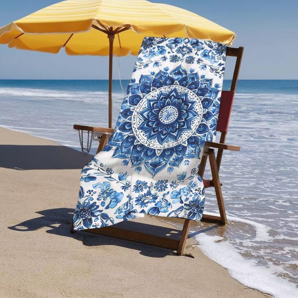 Telo Mare XXL 220x100cm/35x70cm, 2 Set Telo Mare Microfibra India Asciugamano Palestra Uomo, Antisabbia, Leggero, Asciugatura Rapida, Teli da Spiaggia Grandi Accessori per Camping Natation Yoga H-12