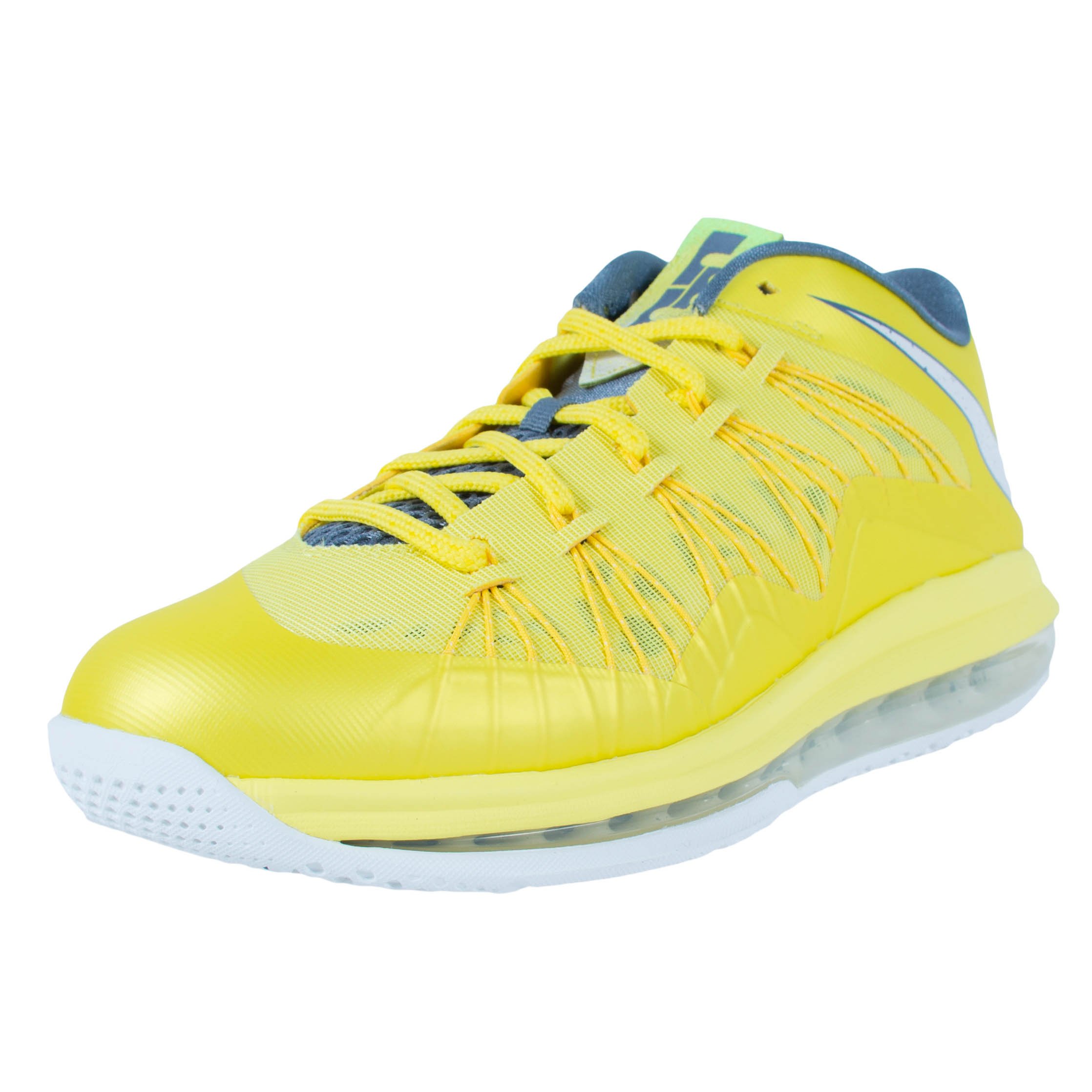Nike mens Nike Air Max Lebron X Low Sonic Yellow / Cool Grey / Tour Yellow / Sail 579765-700