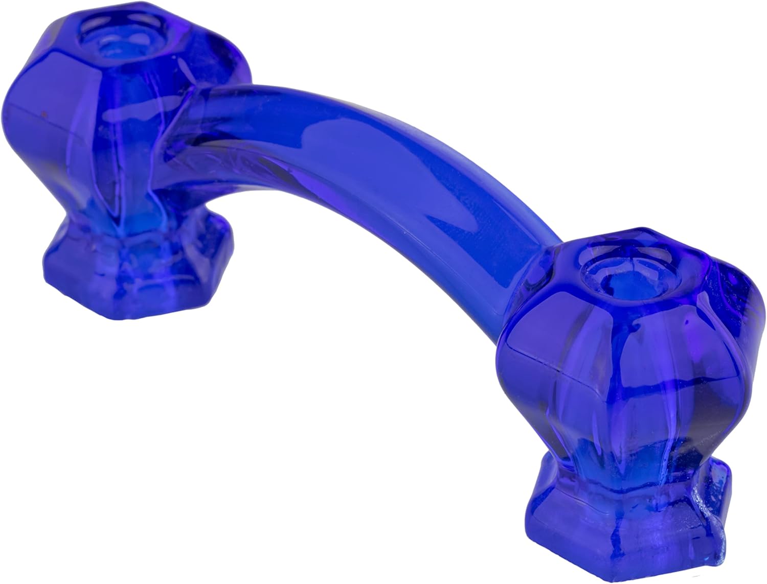 Depression Era Hexagonal Cobalt Blue Glass Drawer Pull | Centers: 3" | Bridge Handle for Antique Cabinet Door, Dresser Drawer, Desk | Reproduction Furniture Hardware | GD10-GCB (1)