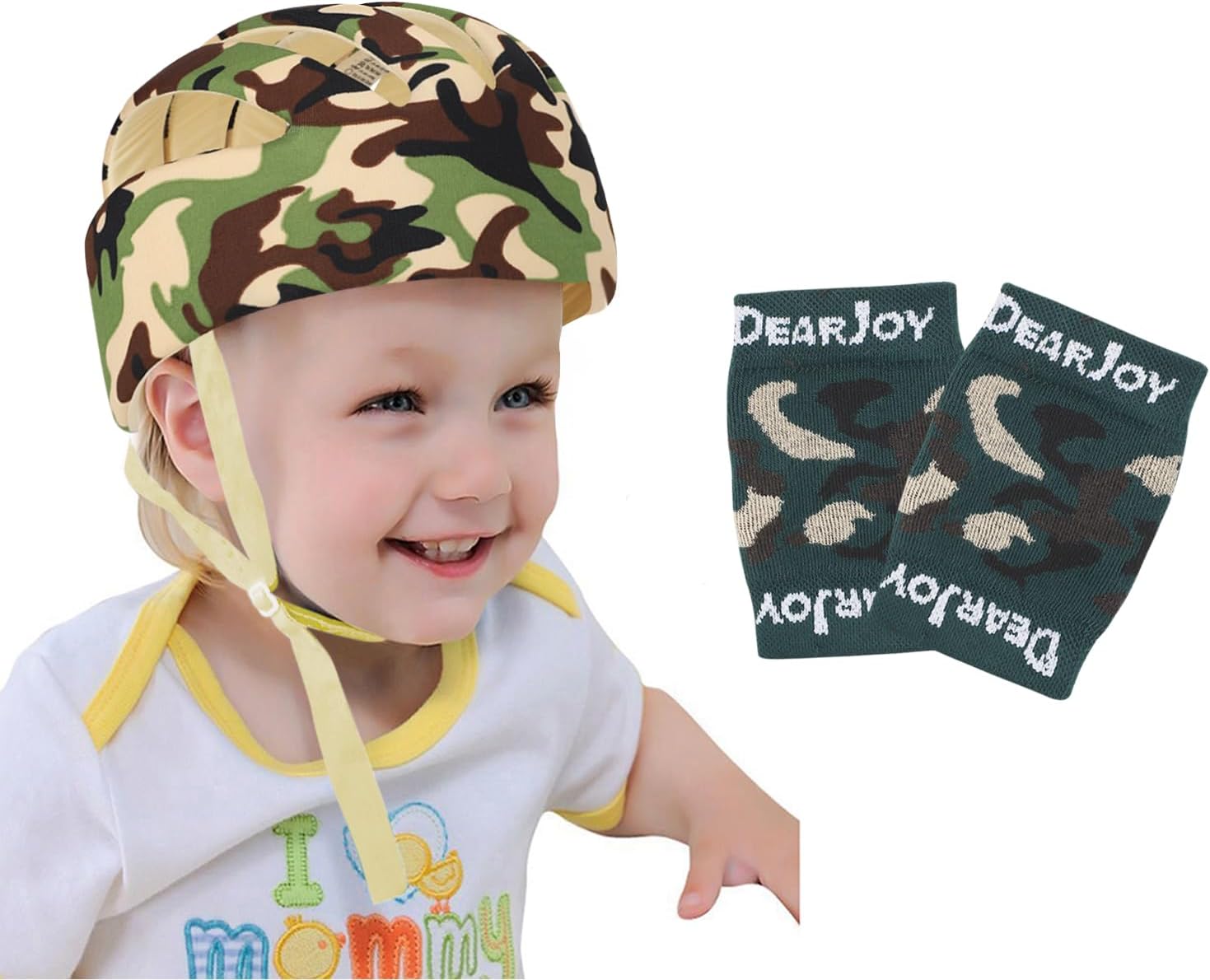 - DearJoy Baby Head Protector for Safety of Kids 6M to 3 Years- Baby Safety Helmet with Proper Air Ventilation & Corner Guard Protection + Baby Kneepads for Crawling (Uri Green)