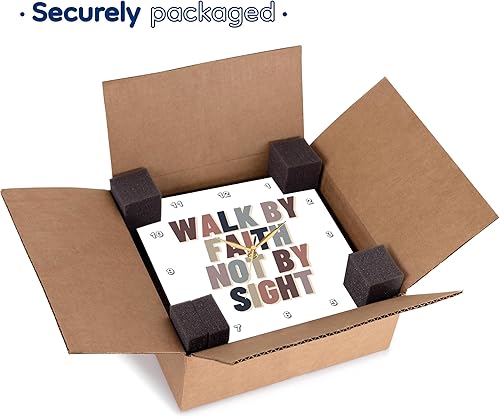 Miniatura 7 de 3dRose Reloj de pared silencioso - 10 pulgadas - Walk by Faith Verso de la Biblia Retro - Roseta - Versículo de la Biblia