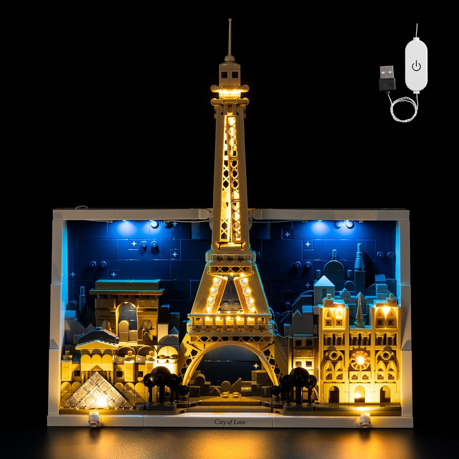 Nitemode Lighting Compatible with Lego Architecture Paris – City of Love 21064 Building Set, Upgraded Brightness Adjustable Lighting Accessories(JUST Lights)