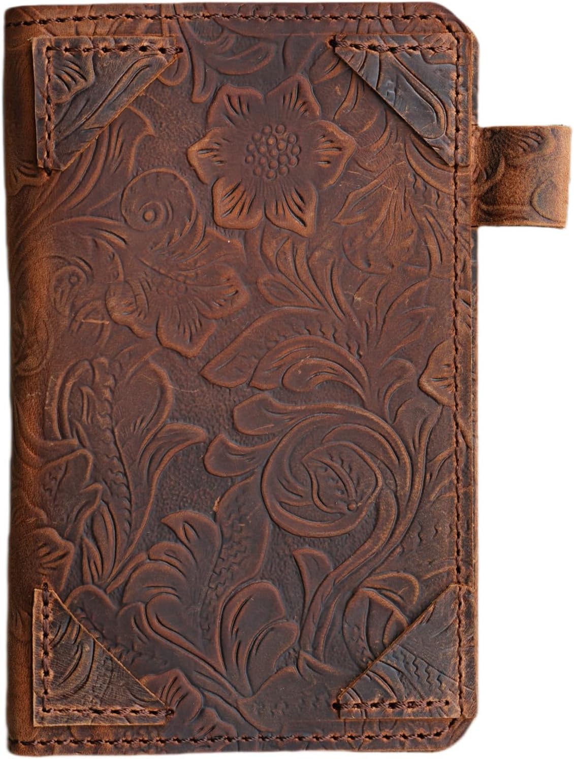 Amazon.com: JJNUSA Distressed Genuine Leather Notebook Notepad Cover ...