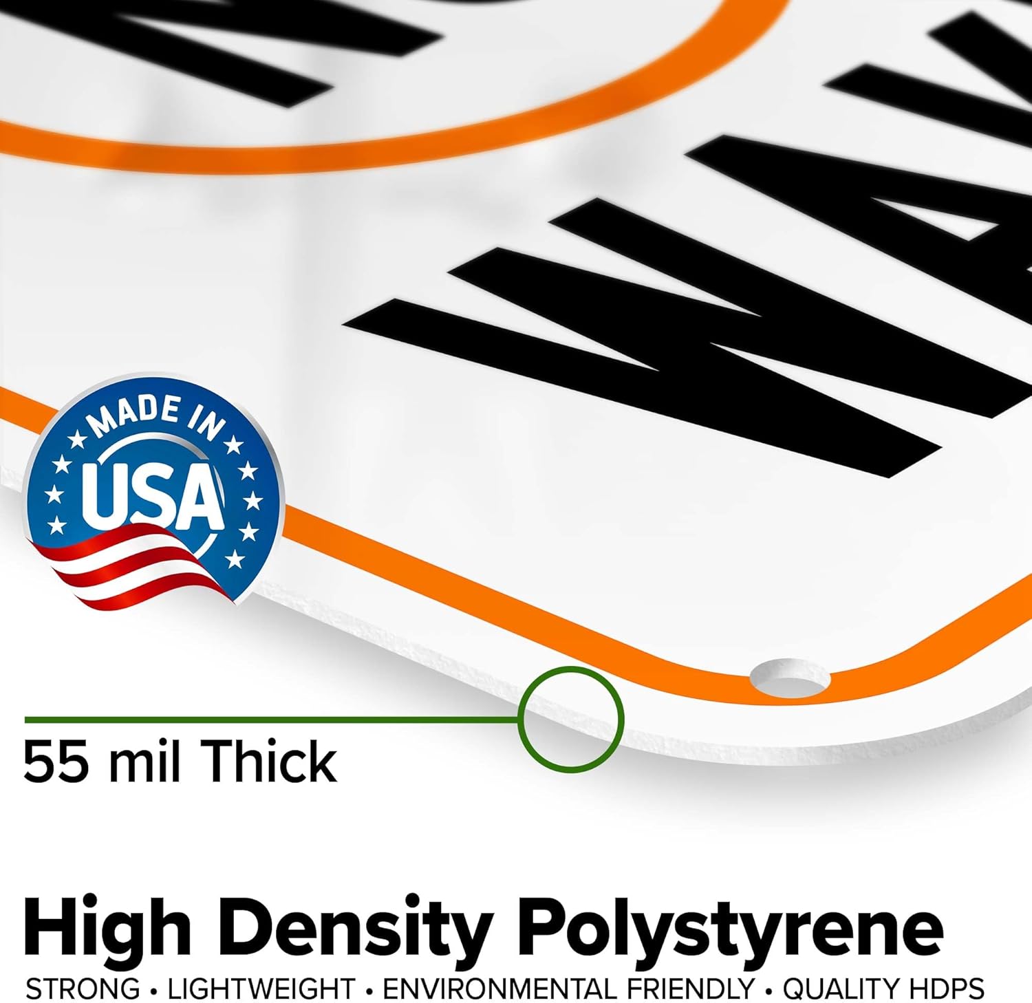 Slow No Wake Yellow Sign, 12x18 Inches, 55 mil thick HDPS (high density polystyrene), Made in USA by My Sign Center