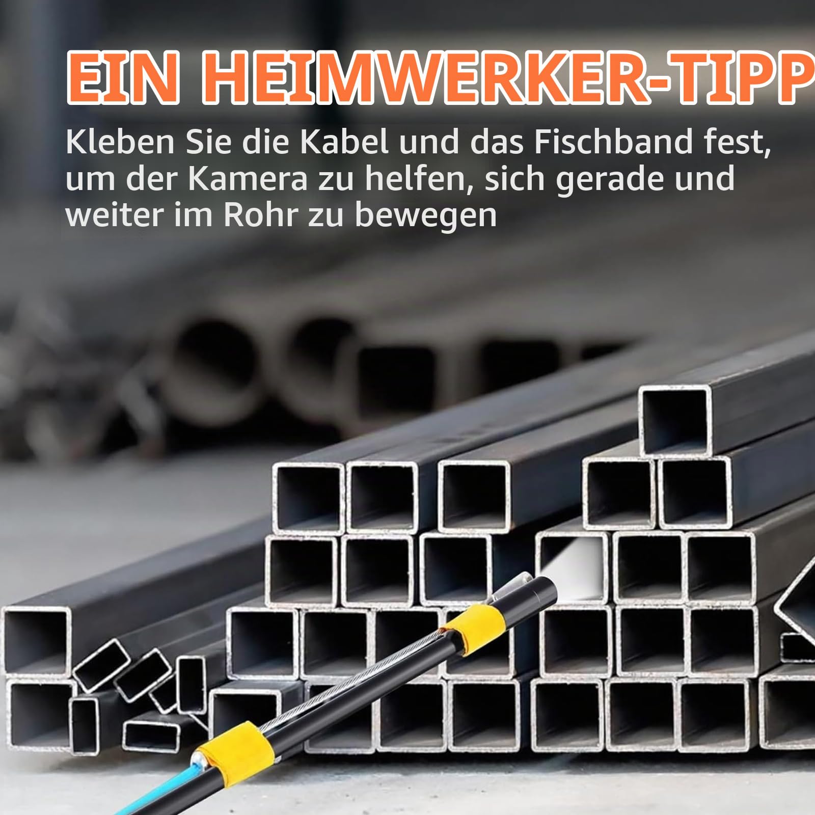 Endoskopkamera mit Licht 5M, Hopefox 1080P HD Industrie Endoskop Kamera mit 8 LEDs, 4,3 Zoll IPS Bildschirm Inspektionskamera, 8mm IP67 Wasserdicht Kanalkamera Rohrkamera