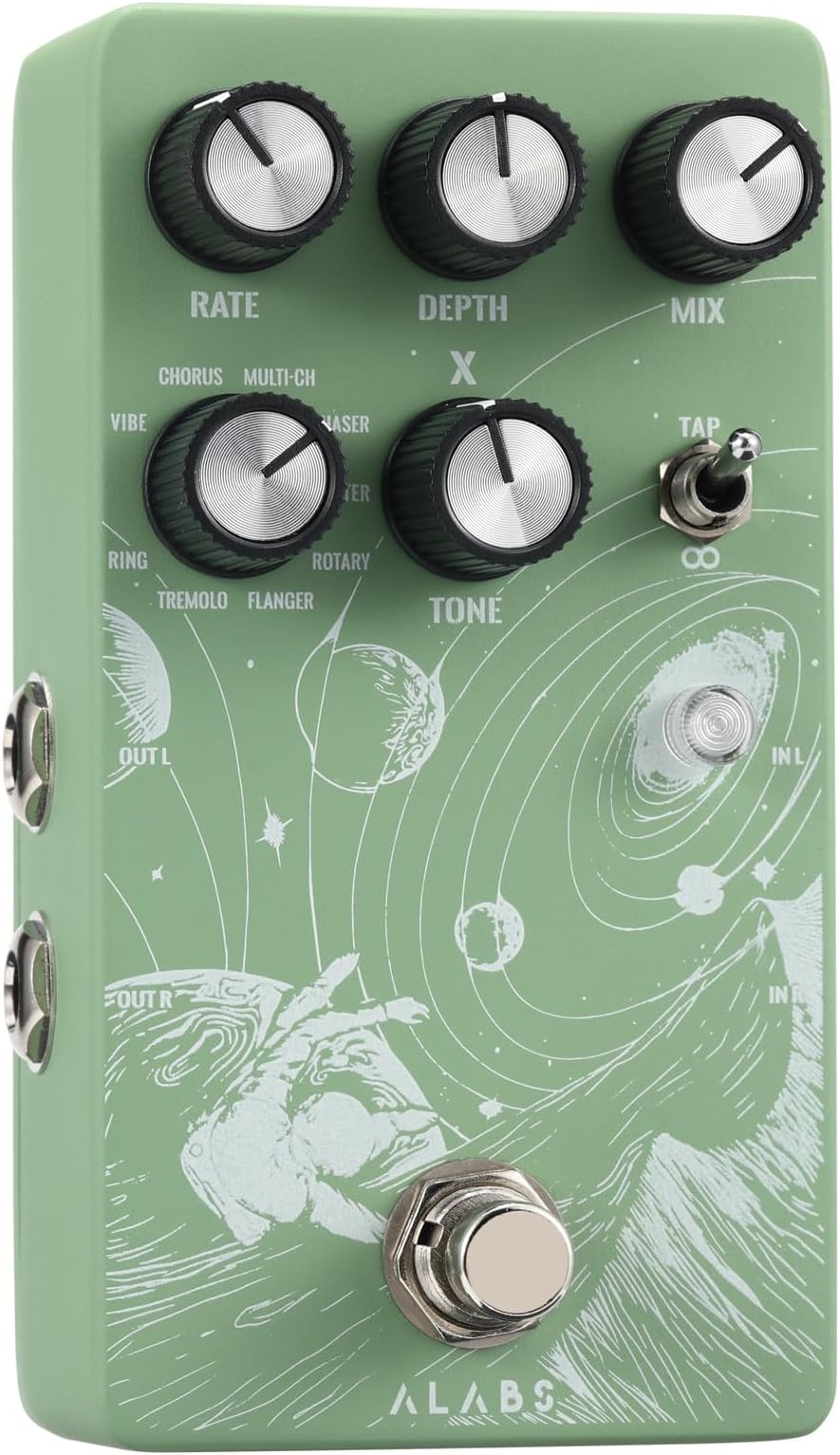 NOVADRIFT Modulation Guitar Pedal | 9-in-1 Multi-Mod Effects Rotary, Chorus, Flanger, Tremolo | Built-in Expression, True Stereo, Analog Dry-Through, Tap Tempo, Selectable True Bypass/Buffer