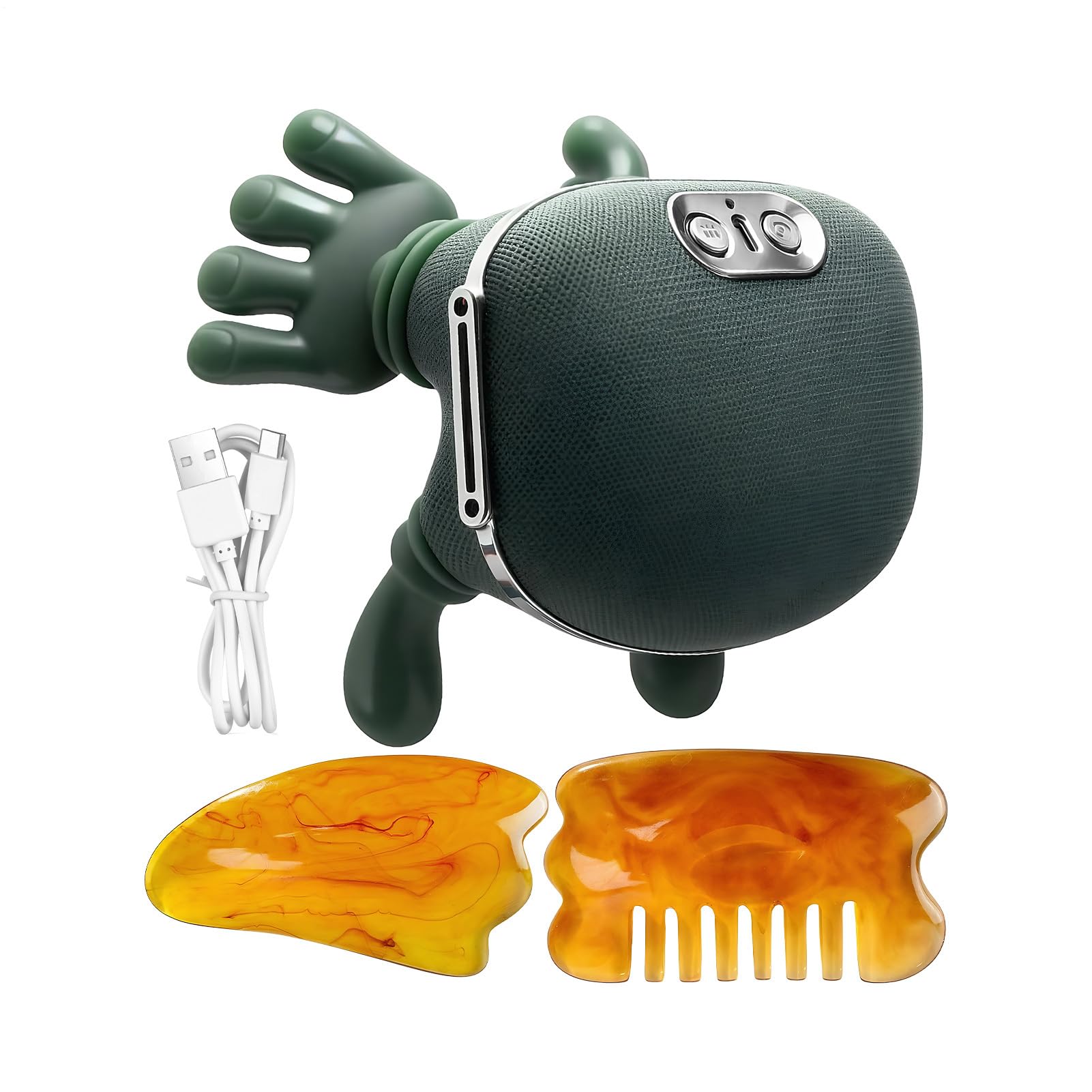 Shoulder Massager with 3 Intensity Levels and 2 Heat Levels 2000MAh Wireless 4D Neck Massager with Scraper Board Portable Neck and Back Massagers for Hiking