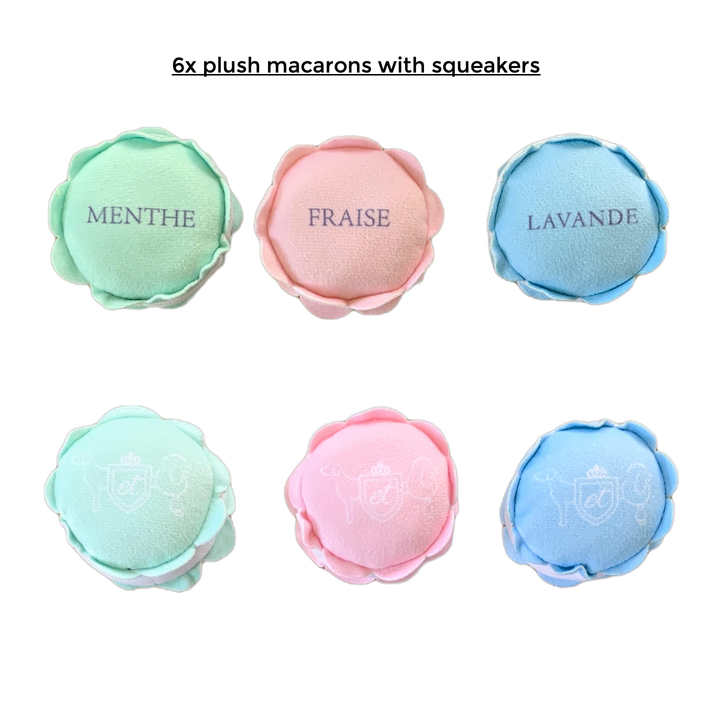 6er-Set Plüsch-Macaron Hundespielzeug Mit Quietscher – Perfekt Für Kleine & Mittlere Hunde
