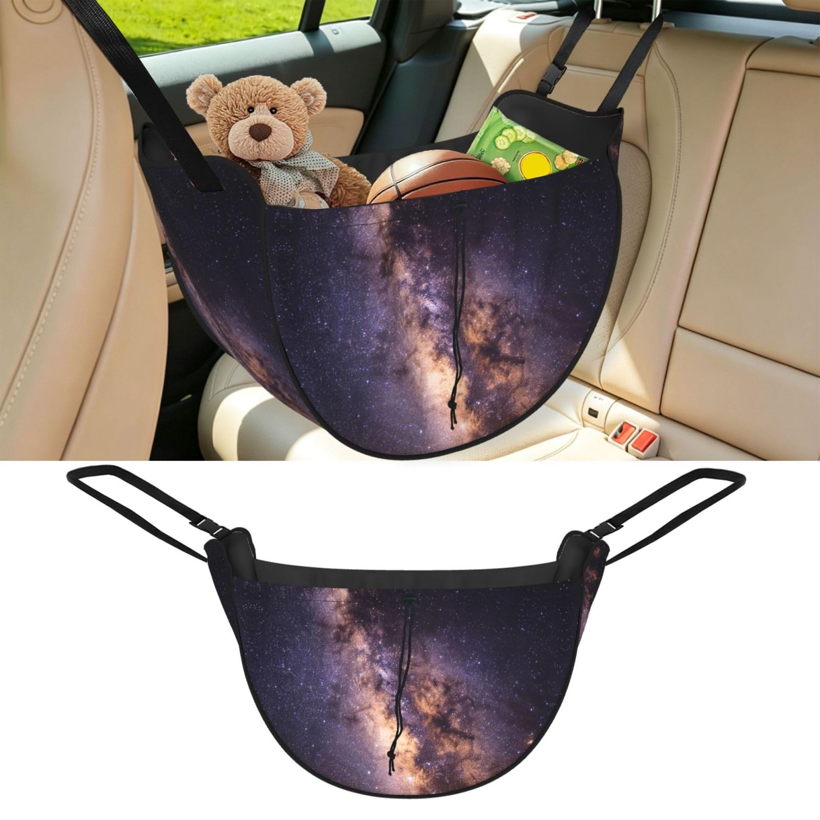 Cntdbu Black Blue Star Night Car Seat Organizer-Backseat Storage Bag For Travel