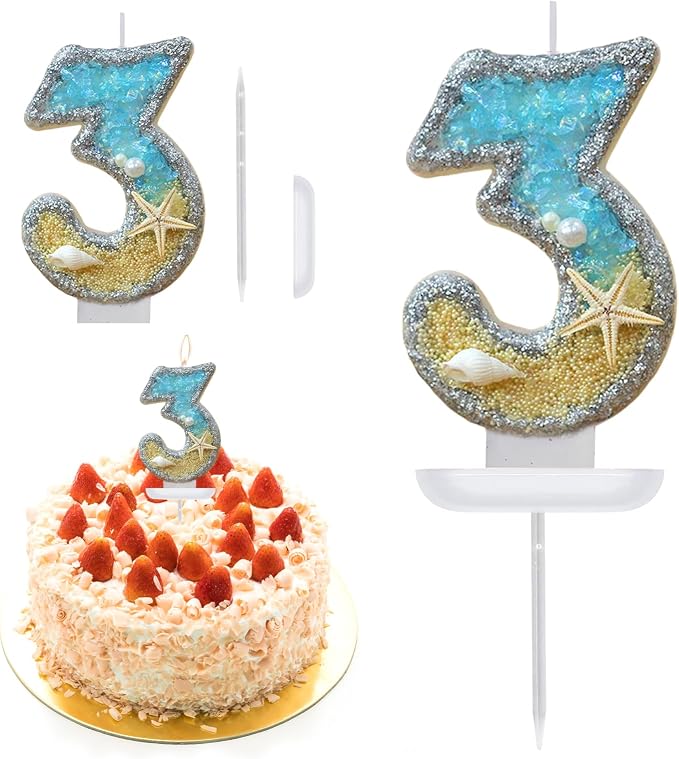 Nuanchu 30. Geburtstag Kerzen – 3D Diamant Form Nummer 30, 2 Stück, Für Kuchen & Party-Deko (Schwarz)