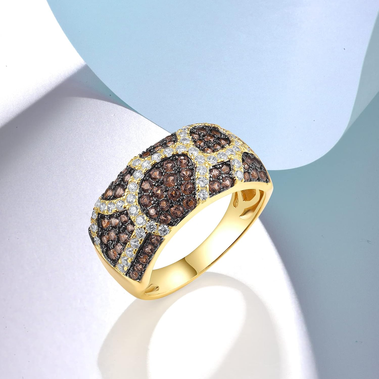 Santuzza 925 Sterling Silver Snakeskin Pattern Gemstone Cubic Zirconia Statement Ring for Women - Image 3