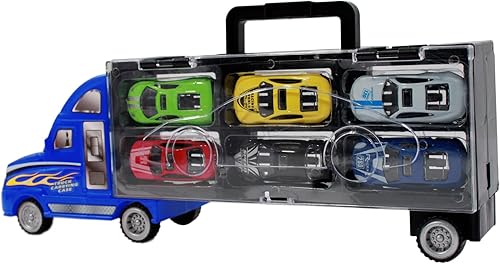 Miniatura 2 de 7pc Go Truckin Semi Truck Toy Diecast Race Car Carrier Set