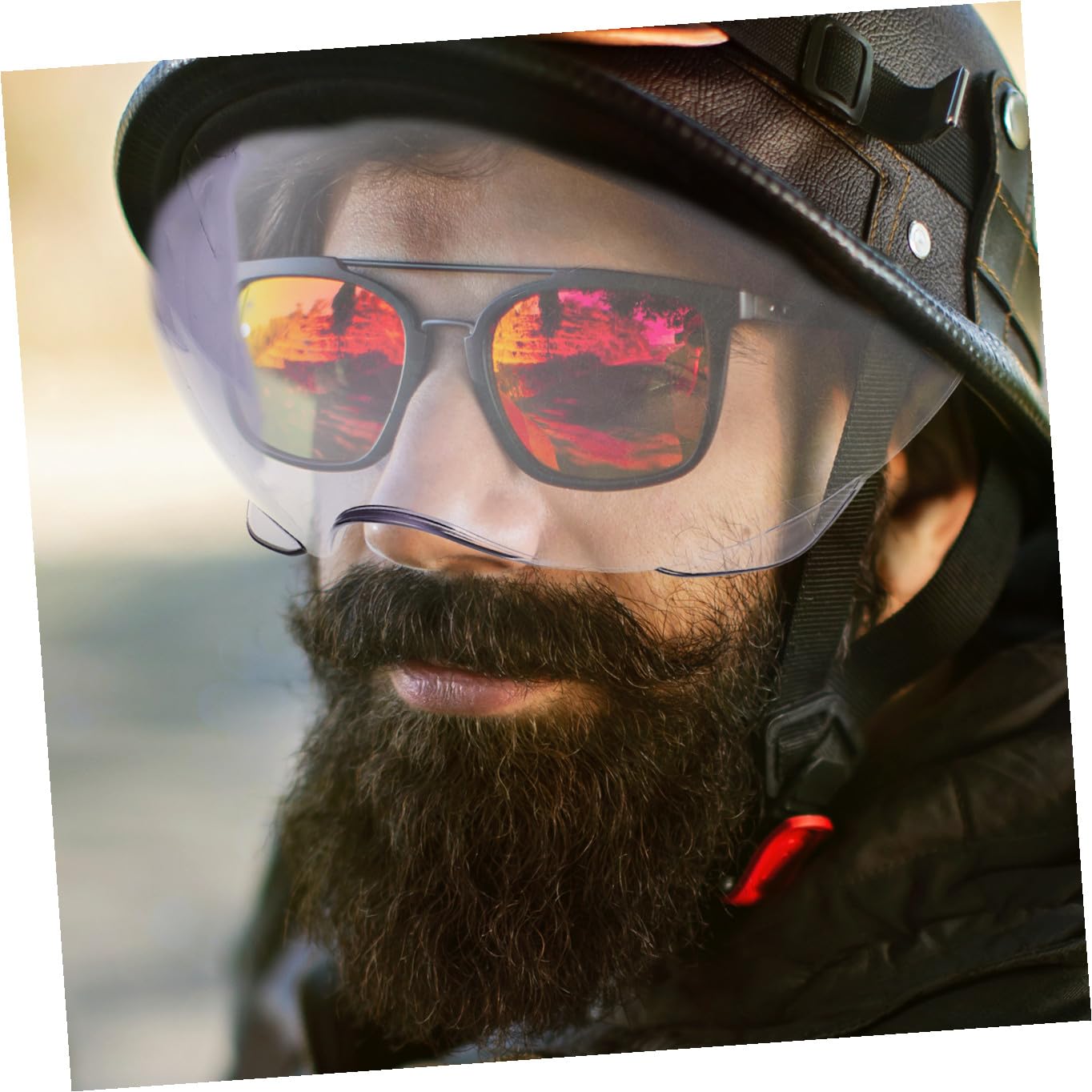 Visiera Casco Bhr in Plastico Resistente per Casco Moto, Protezione Viso da Vento e Sabbia, Accessorio per Elmetto Motociclistico