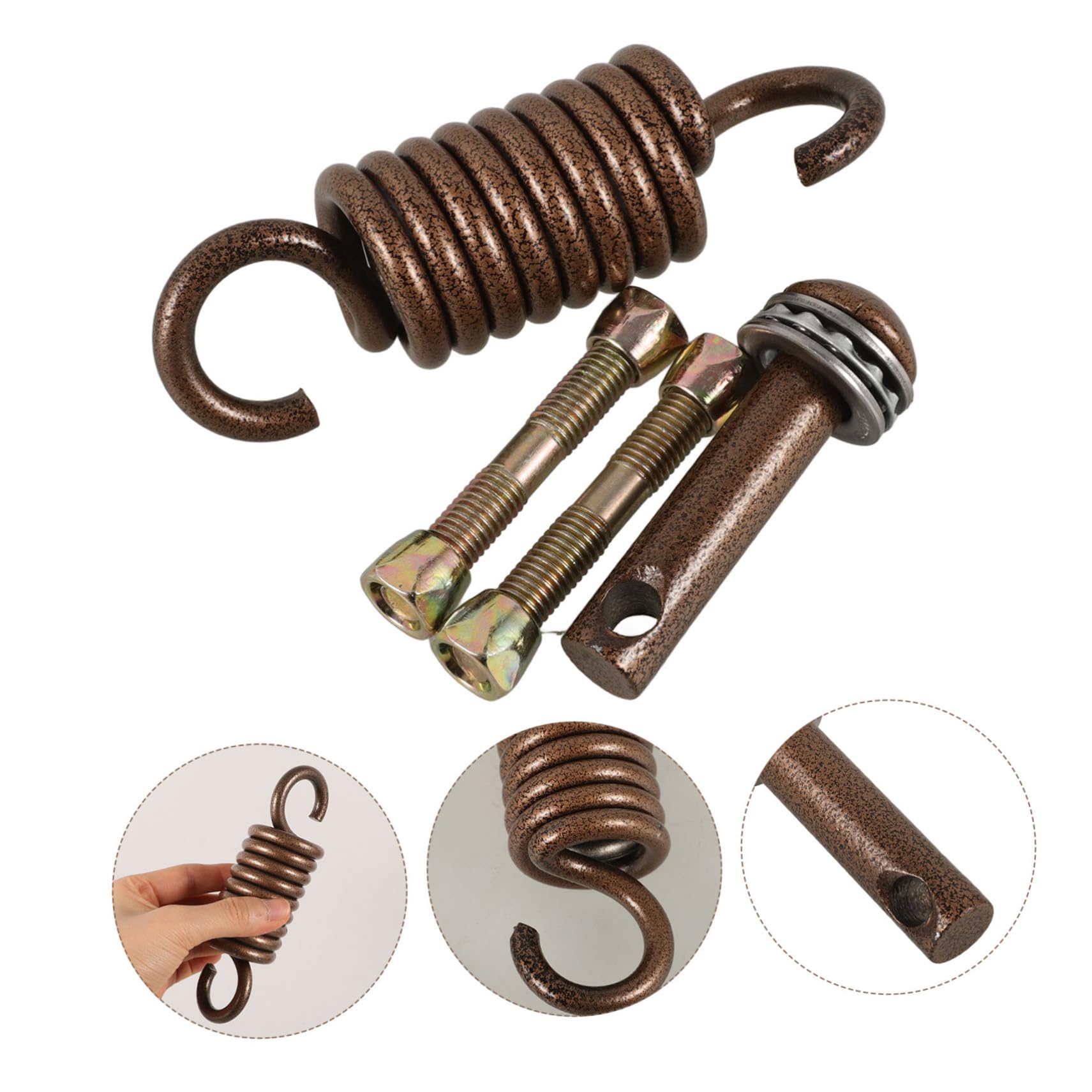 POPETPOP Kit de Resorte Oscilante de Metal para Colgar Hamacas y Sillas Colgantes, Aleación de Acero Hierro, Absorbe Golpes, Uso en Jardín y Balcón