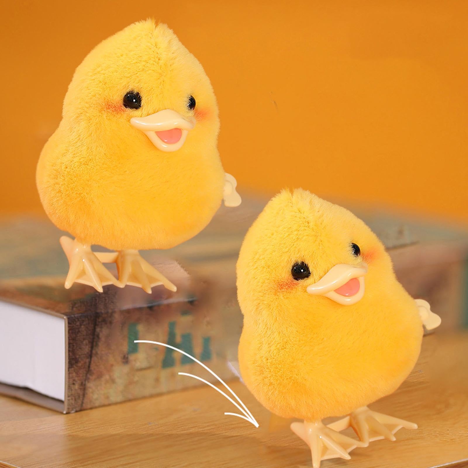 Poussin Sauteur à Remonter - Jouet Pelucheux De Pâques - Sautille Et Rebondit - Idéal Pour Chasses Aux œufs
