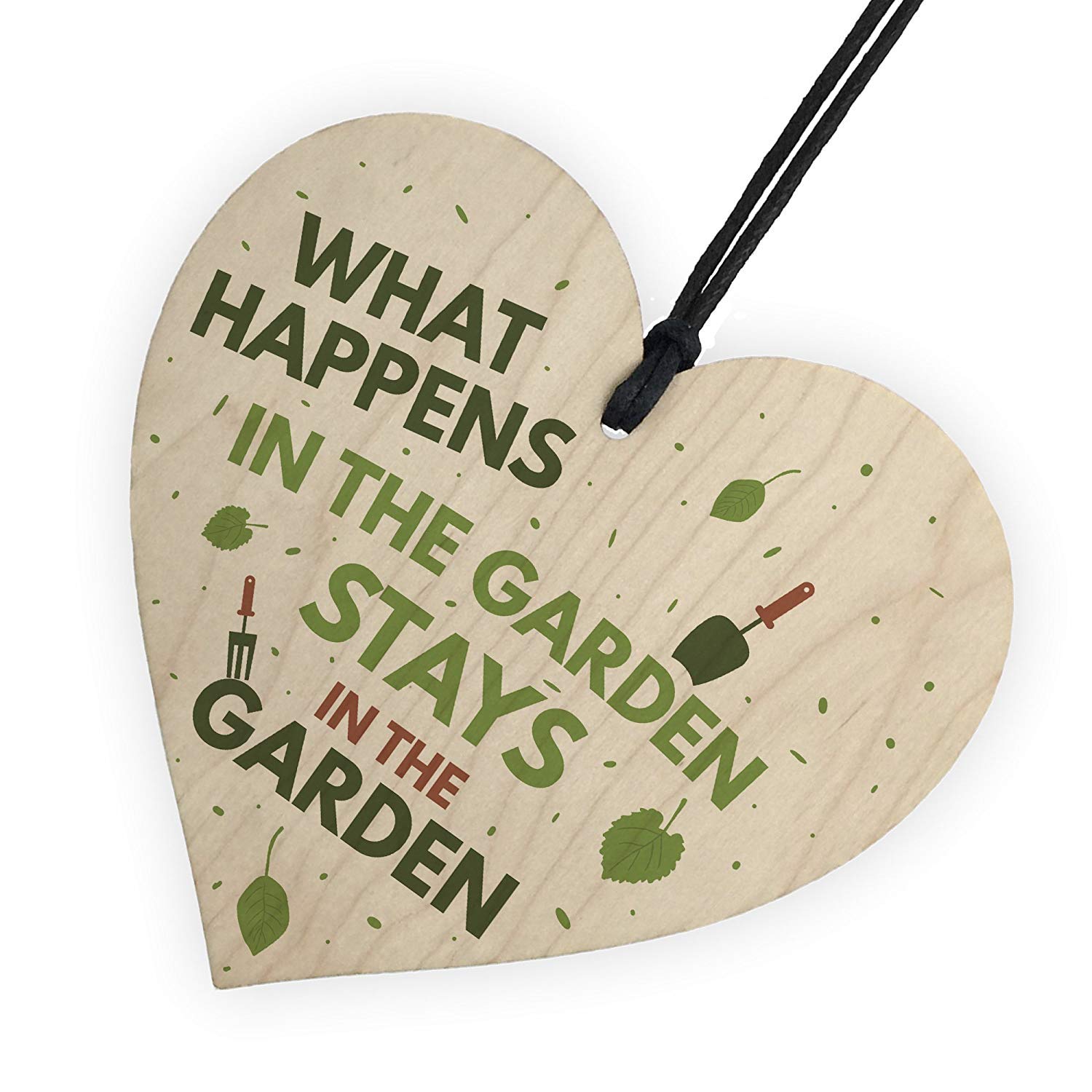 Red Ocean What Happens In The Garden Hanging Wooden Heart Plaque Gardening Funny Novelty Sign Gift Shed Man Cave