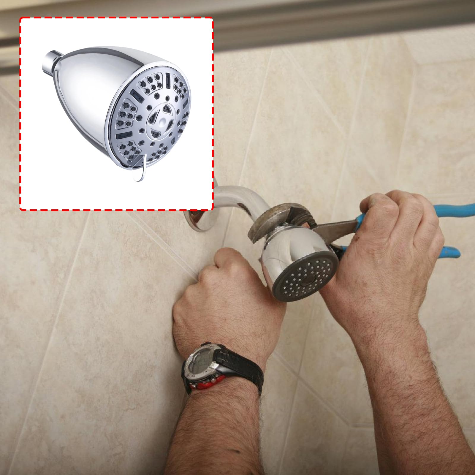 Soffione doccia addolcitore per filtro pressione, A