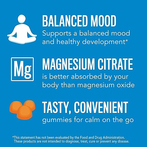 Miniatura 5 de abseits Calm Kids - Gomitas de suplemento de magnesio con sabor a cítricos dulces, 60 unidades