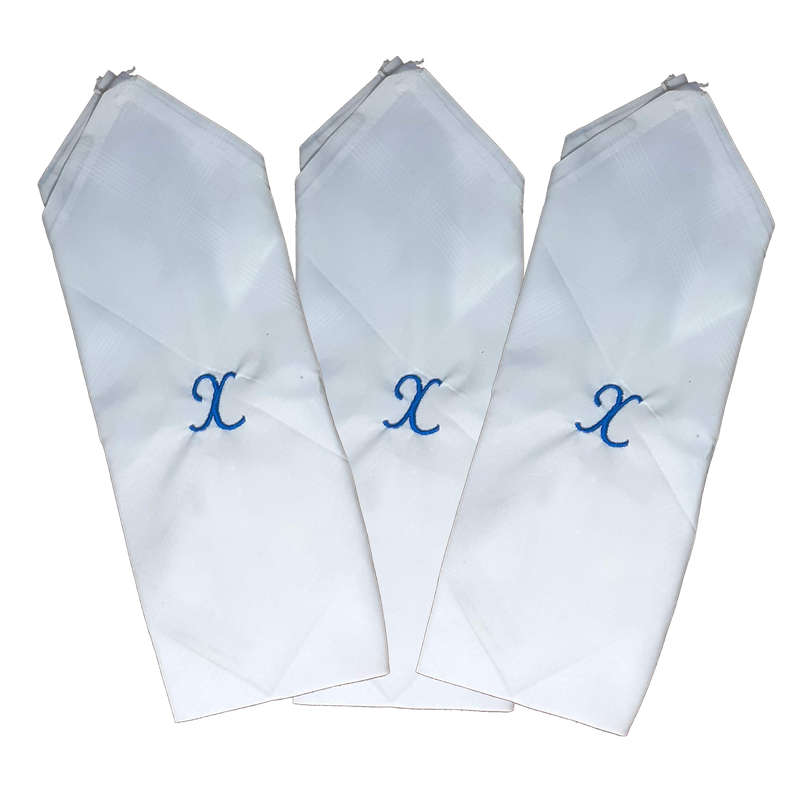 Abiria Embroidered Letter-"X" Cotton Hand Kerchief Pack of 3
