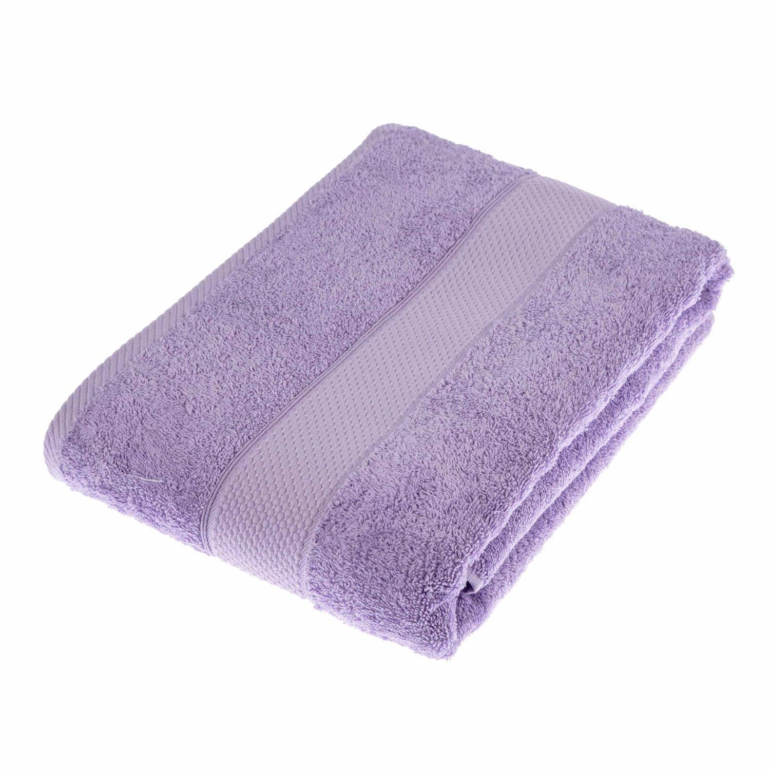 HOMESCAPES Lilac Turkish Cotton Bath Sheet Super Soft Thick & Absorbent 500 GSM Towel Heavy Weight for everyday Luxury