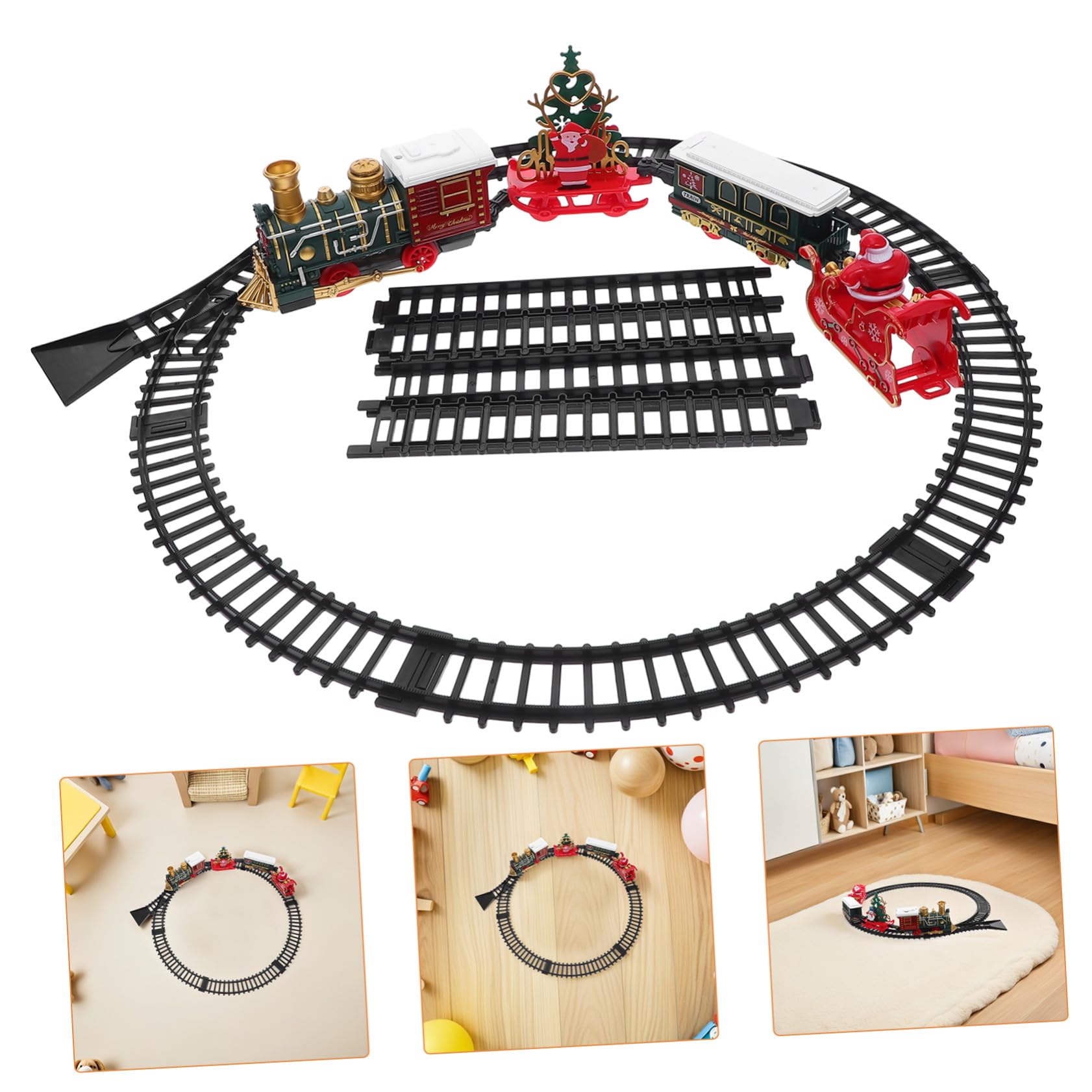 Milisten Trenino Giocattolo Natalizio con Luci e Suoni Locomotiva D’epoca Elettrica di Treni per Ragazzo Ragazza Sotto Albero di Natale