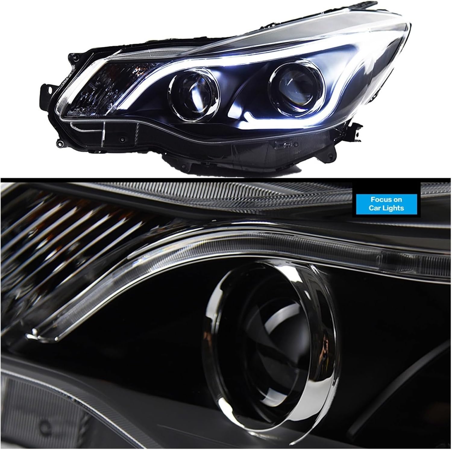 Car Front Headlight Compatible With Subaru XV 2011-2017 Fiesta LED HeadLamp Styling Dynamic Turn Signal Lens Automotive Accessories 2pcs(No bulb)