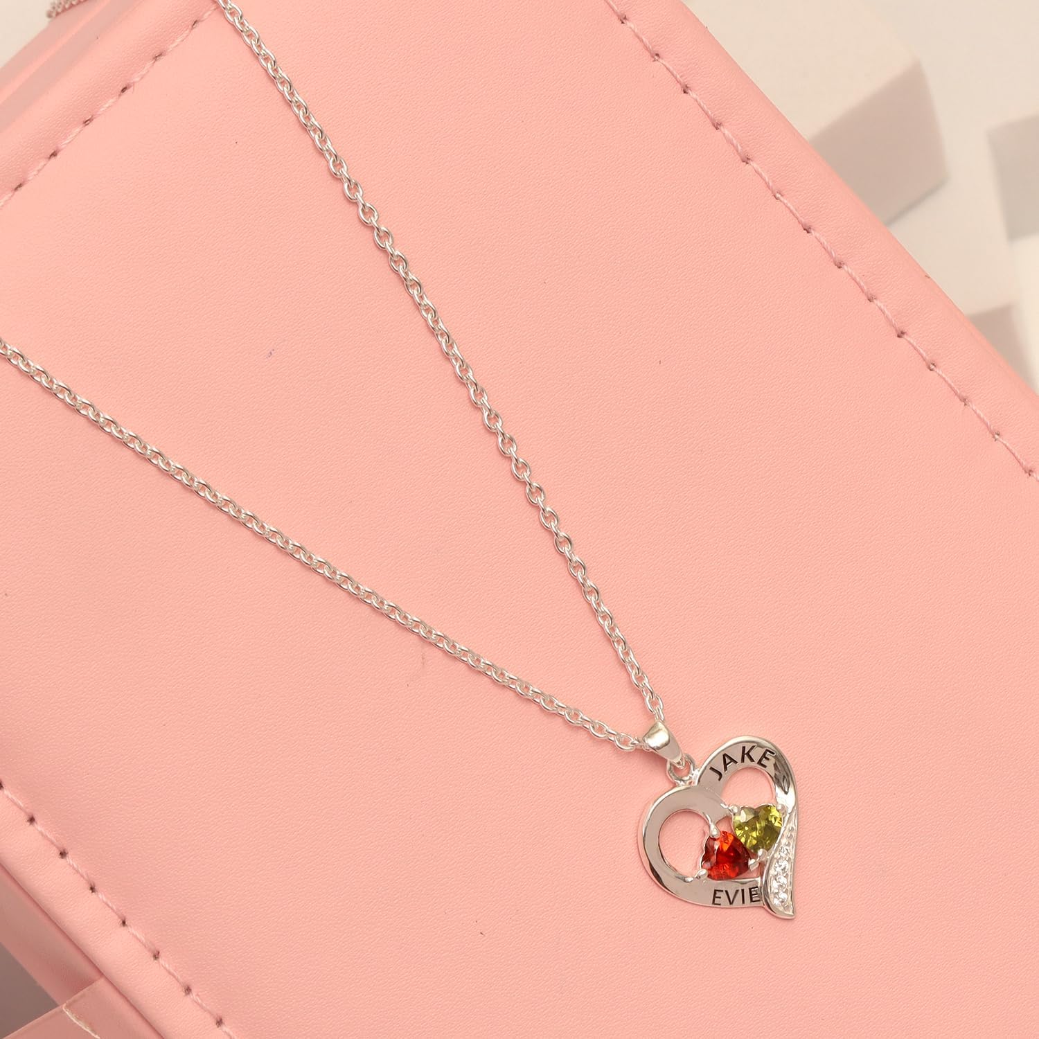 LeCalla Women's Personalized Name Pendant Necklace | Customized Name with Birthstone Necklace Pendant for Women | Customized Jewelry Gift for Mom Wife