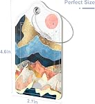 Paquet de 4 PU Étiquettes de bagages en cuir pour valise, Tag de bagages de croisière de voyage avec la protection des renseignements personnels, Nom ID Etiquette et boucle en métal pour les femmes Hommes Sac à main sac à dos, Art moderne