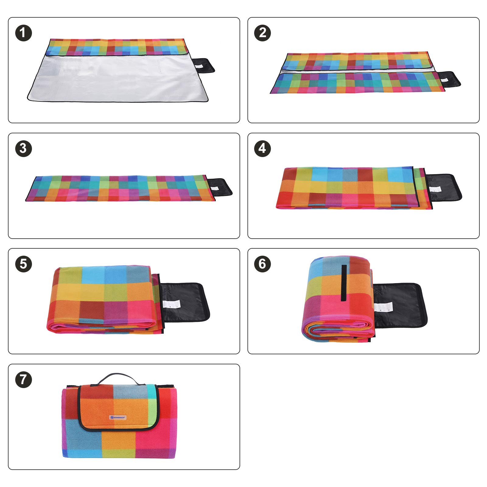 SONGMICS Outdoor Picnic Blanket, WaterResistant Mat, Multifunctional