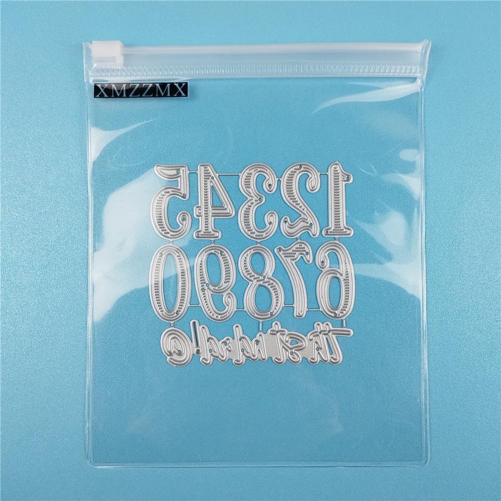 Number 0~9 Arabic Numeric Metal Cutting Dies for Card Making, Paper Embossing Die Cuts Kit Templates, Storage Pockets Supplies, Photo Frame Album DIY Scrapbooking Stencils Sets