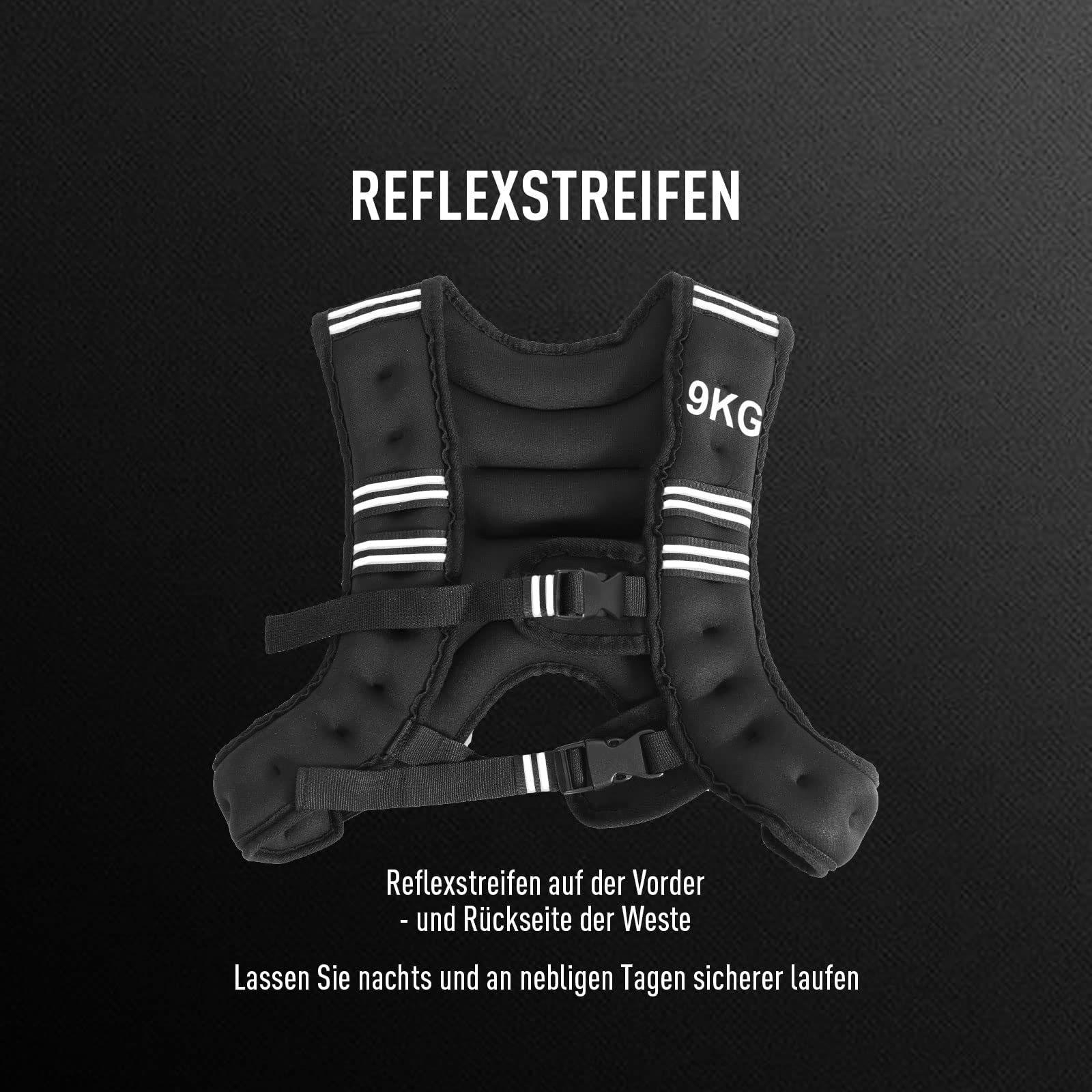 DREAMADE Gewichtsweste Trainingsweste, Fitnessweste aus SBR & Eisensand Füllung, verstellbare Laufweste mit Gurtschnalle & Schulterpads, Gewichte Weste für effektive Kraft und Ausdauertraining